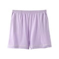thumbnail image 1 of Lenpel Women's Plus Size Sweat Shorts Cotton Elastic Waist Pull on Soft Comfy Lounge Workout Shorts Sleepwear Pj Bottoms, 1 of 6