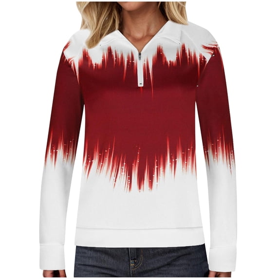 Lenpel Women's Plus Size Sweatshirts Long Sleeve Lapel Quarter Zip Pullover Tunic Tops Fall Fashion Outfits
