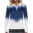 thumbnail image 1 of Lenpel Women's Plus Size Sweatshirts Long Sleeve Lapel Quarter Zip Pullover Tunic Tops Fall Fashion Outfits, 1 of 6