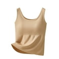 thumbnail image 1 of Lenpel Women's Plus Size Tank Tops Seamless Scoop Neck Slim Camisole Tops with Built in Bra Padded Sleeveless Shirts, 1 of 7