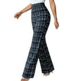 thumbnail image 1 of Lenpel Women's Plus Size Work Pants High Waisted Pull on Plaid Flare Wide Leg Pants Bootcut Business Casual Trousers(Dark Blue,Small), 1 of 7