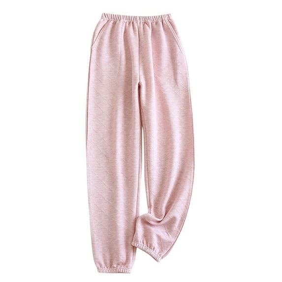 Lenpel Women's Plush Fuzzy Pajamas Pants Soft Comfy Warm Loungewear Home Pants Winter Sleepwear Bottoms with Pockets