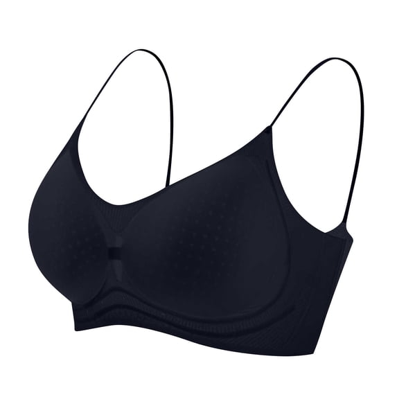 Lenpel Women's Seamless Bras Wirefree Spaghetti Strap Soft Support Full Coverage Bralettes Comfortable Everyday Bras