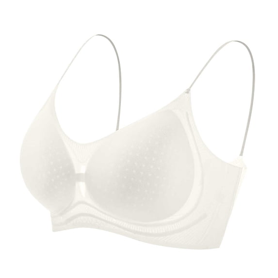 Lenpel Women's Seamless Bras Wirefree Spaghetti Strap Soft Support Full Coverage Bralettes Comfortable Everyday Bras
