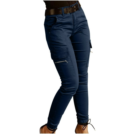 Lenpel Women's Skinny Cargo Pants Lightweight Travel Hiking Joggers High Waisted Tapered Casual Athletic Pants
