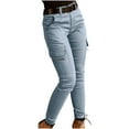 thumbnail image 1 of Lenpel Women's Skinny Cargo Pants Lightweight Travel Hiking Joggers High Waisted Tapered Casual Athletic Pants, 1 of 5