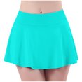 thumbnail image 1 of Lenpel Women's Skorts Soft Comfy High Waisted Solid Color Mini Tennis Skirt with Shorts Summer Athletic Workout Skorts, 1 of 4