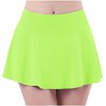 thumbnail image 1 of Lenpel Women's Skorts Soft Comfy High Waisted Solid Color Mini Tennis Skirt with Shorts Summer Athletic Workout Skorts, 1 of 4
