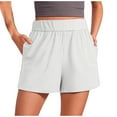 thumbnail image 1 of Lenpel Women's Sweat Shorts Comfy Ribbed High Waisted Boxer Athletic Lounge Shorts Yoga Workout Shorts with Pockets, 1 of 6
