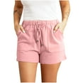 thumbnail image 1 of Lenpel Women's Sweat Shorts Elastic High Waisted Drawstring Casual Athletic Shorts Workout Lounge Shorts with Pockets, 1 of 7