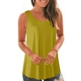 thumbnail image 1 of Lenpel Women's Tank Tops Fashion Summer Casual Scoop Neck Curved Hem Flowy Sleeveless T Shirts Camisole Tunic Blouses, 1 of 6