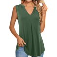 thumbnail image 1 of Lenpel Women's Tank Tops 2025 Trendy Summer V Neck Sleeveless Pleated Dressy Casual T Shirts Tunic Tee Blouses, 1 of 7