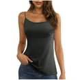 thumbnail image 1 of Lenpel Women's Tank Tops Built in Bra Spaghetti Strap Scoop Neck Sleeveless T Shirts Summer Camisole Tops, 1 of 7