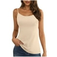 thumbnail image 1 of Lenpel Women's Tank Tops Built in Bra Spaghetti Strap Scoop Neck Sleeveless T Shirts Summer Camisole Tops, 1 of 5