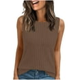 thumbnail image 1 of Lenpel Women's Tank Tops Casual Loose Crew Neck Ribbed Knit Cami Sweater Vests Summer Sleeveless Shirts, 1 of 5