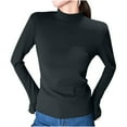 thumbnail image 1 of Lenpel Women's Thermal Long Sleeve Shirts Mock Neck Soft Warm Slim Base Layer Tops Fall Winter Basic Undershirts, 1 of 3