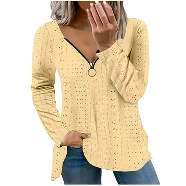 Women's Long Sleeve Lace Tunic Top – High-Low Hem, Plus Size Available