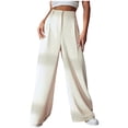thumbnail image 1 of Lenpel Women's Wide Leg Dress Pants Baggy High Waisted Business Casual Work Office Trousers Dressy Palazzo Pants, 1 of 1