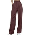 thumbnail image 1 of Lenpel Women's Wide Leg Dress Pants Baggy High Waisted Business Casual Work Pants Palazzo Office Trousers with Pockets, 1 of 6