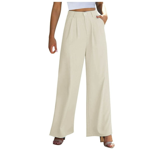Lenpel Women's Wide Leg Dress Pants Baggy High Waisted Dressy Outfits Classic Loose Business Casual Work Trousers