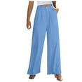 thumbnail image 1 of Lenpel Women's Wide Leg Dress Pants Baggy High Waisted Dressy Outfits Classic Loose Business Casual Work Trousers, 1 of 7