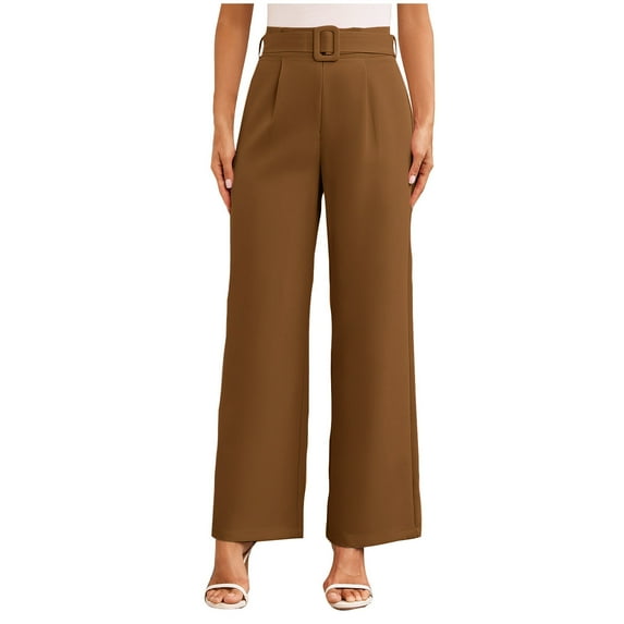 Lenpel Women's Wide Leg Dress Pants Fashion High Waisted Business Casual Palazzo Pants Loose Work Trousers