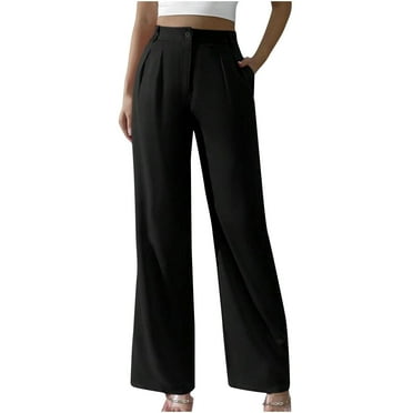 Lenpel Women's Wide Leg Dress Pants High Waisted Business Casual Work Office Trousers Loose Suit Pants with Pockets