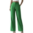 thumbnail image 1 of Lenpel Women's Wide Leg Dress Pants High Waisted Business Casual Work Office Trousers Loose Suit Pants with Pockets, 1 of 5