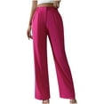 thumbnail image 1 of Lenpel Women's Wide Leg Dress Pants High Waisted Business Casual Work Office Trousers Loose Suit Pants with Pockets, 1 of 4