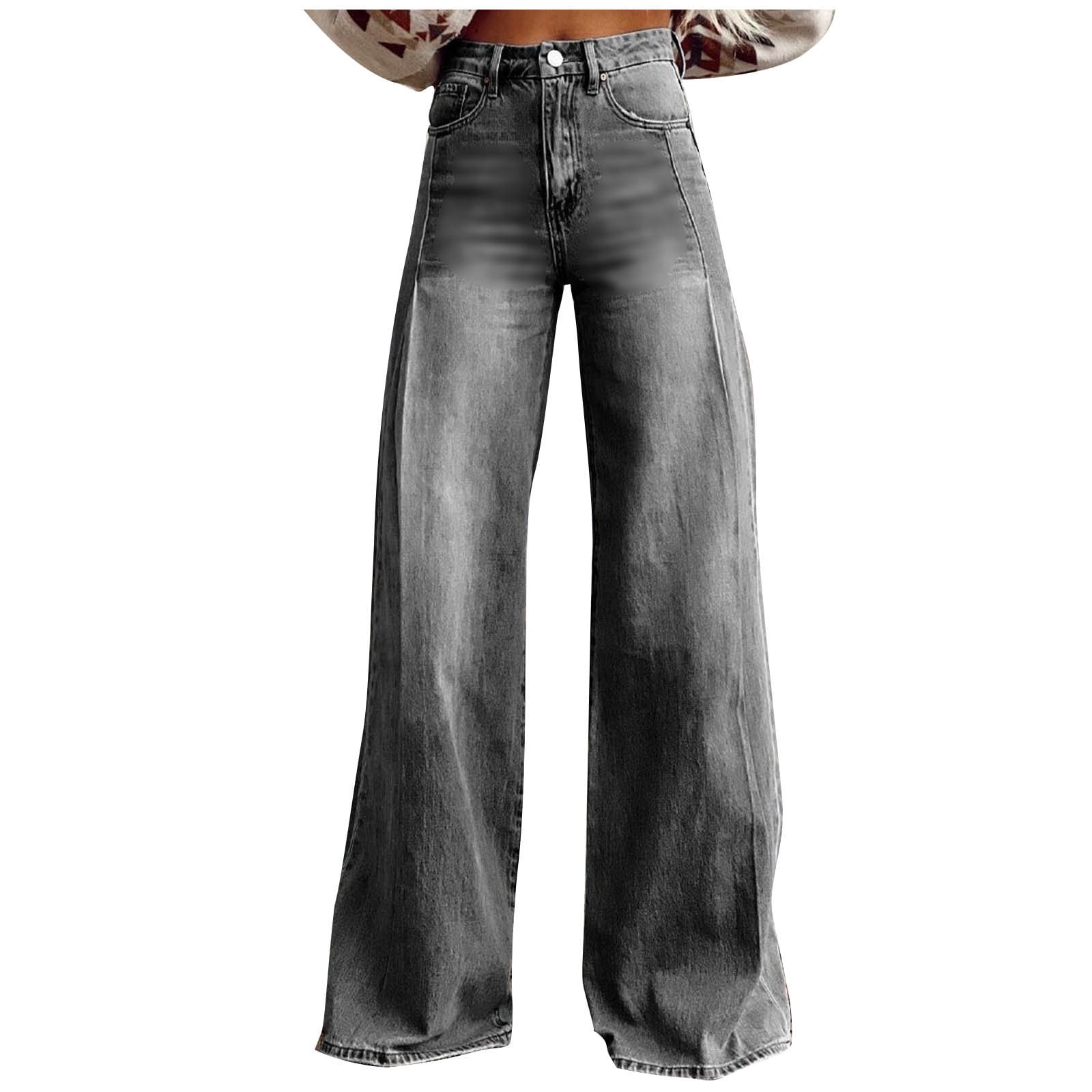 Lenpel Women's Wide Leg Jeans Baggy High Waisted 2024 Trendy Streetwear ...