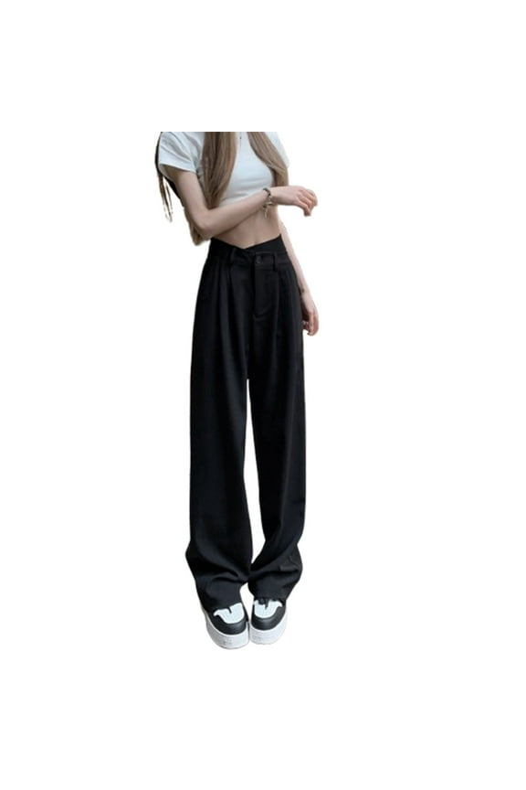 Women's Wide Leg Pants Crossover High Waisted Business Casual Office Trousers Palazzo Lounge Pants