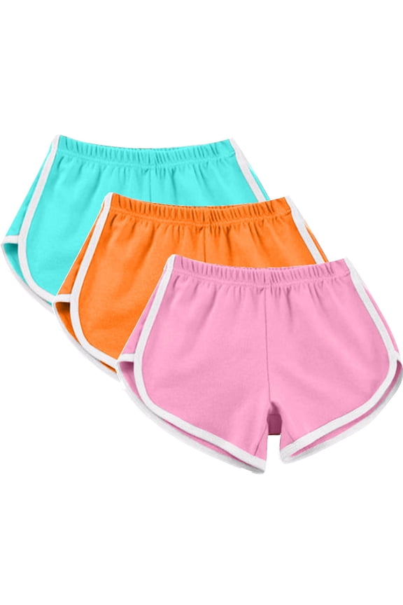 Women's Workout Shorts 3 Pc Comfy Elastic Waist Side Split Athletic Yoga Running Shorts Summer Gym Shorts