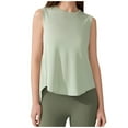thumbnail image 1 of Lenpel Women's Workout Tank Tops Fashion Summer Crew Neck Open Back Sleeveless Athletic Shirts Yoga Gym Tees, 1 of 4
