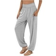 thumbnail image 1 of Lenpel Women's Yoga Pants Plus Size High Waisted Wide Leg Loose Casual Sweatpants Comfy Lounge Pants with Pockets, 1 of 6