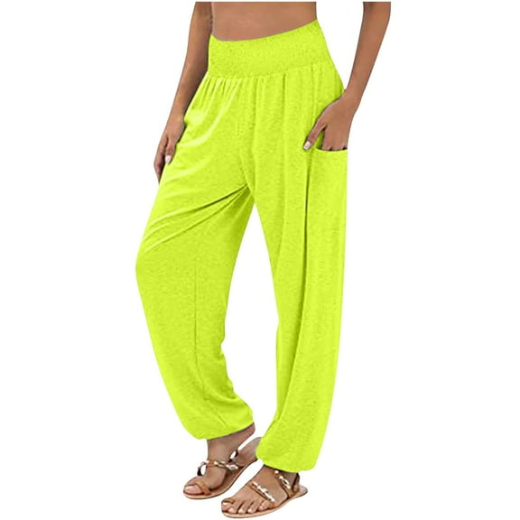 Lenpel Women's Yoga Pants Plus Size High Waisted Wide Leg Loose Casual Sweatpants Comfy Lounge Pants with Pockets