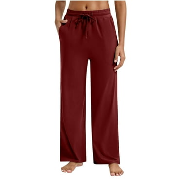 Lenpel Women's Yoga Sweatpants Loose High Waisted Wide Leg Pajamas Pants Outdoor Athletic Workout Joggers