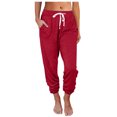 thumbnail image 1 of Lenpel Women's Yoga Sweatpants with Pockets Soft Loose Drawstring Pajamas Pants Active Running Workout Joggers, 1 of 7