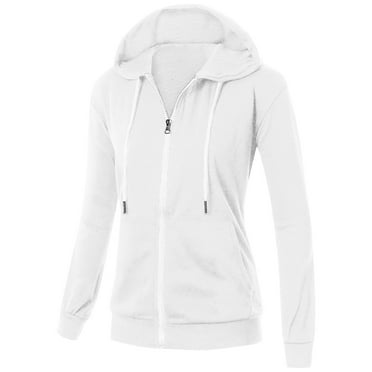 Lenpel Women's Zip up Hoodies Long Sleeve Drawstring Solid Color Slim Sweatshits Casual Jackets with Pockets