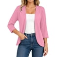 thumbnail image 1 of Lenpel Womens 3/4 Sleeve Tops Lightweight Open Front Solid Color Cardigans Comfy Soft Casual Loose Cover up Tops, 1 of 7