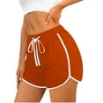 thumbnail image 1 of Lenpel Workout Shorts for Women Soft Comfy Elastic High Waisted Drawstring Athletic Lounge Shorts Yoga Running Shorts with Pockets, 1 of 6