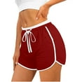 thumbnail image 1 of Lenpel Workout Shorts for Women Soft Comfy Elastic High Waisted Drawstring Athletic Lounge Shorts Yoga Running Shorts with Pockets, 1 of 6