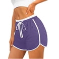 thumbnail image 1 of Lenpel Workout Shorts for Women Soft Comfy Elastic High Waisted Drawstring Athletic Lounge Shorts Yoga Running Shorts with Pockets, 1 of 6