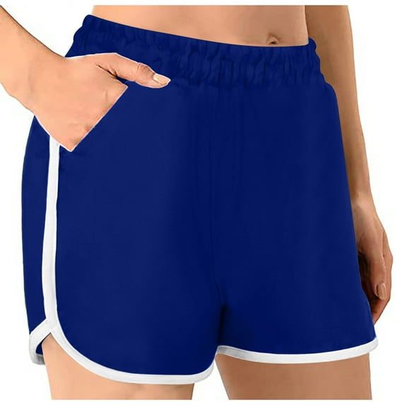 Lenpel Workout Shorts for Women Soft Elastic High Waisted Side Split Lounge Yoga Shorts Athletic Gym Shorts with Pockets