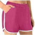 thumbnail image 1 of Lenpel Workout Shorts for Women Soft Elastic High Waisted Side Split Lounge Yoga Shorts Athletic Gym Shorts with Pockets, 1 of 7