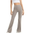 thumbnail image 1 of Lenpel Yoga Pants for Women Comfy High Waisted Butt Lifting Athletic Mini Flare Leggings Bootcut Workout Trousers, 1 of 7