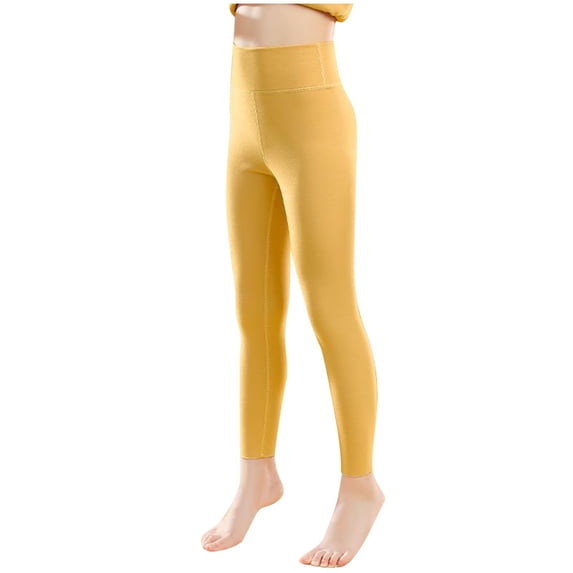 Lenpel girls' fleece lined leggings winter warm Stretchy athletic Yoga Pants full length thermal tights