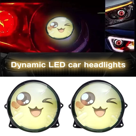 Lens 33 Mode 12V LED Dynamic Devil Eye Lights Car RC Headlight Conversion Kit