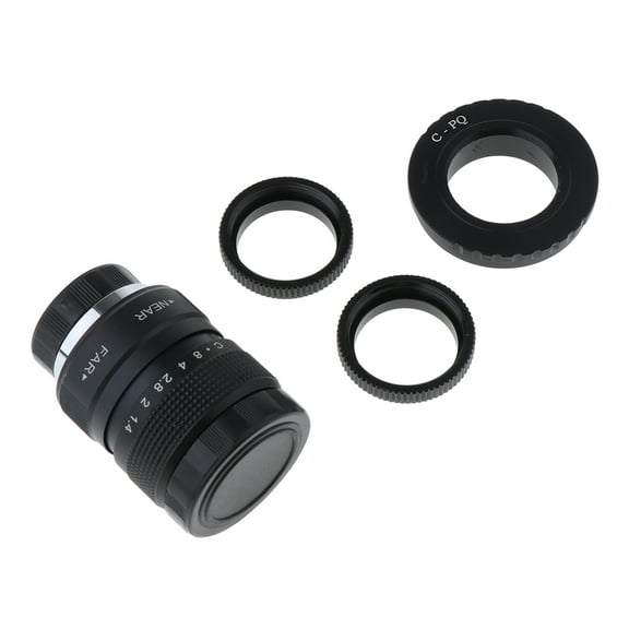 Lens + C Mount Adapter + 2 s, 25mm 4 Cameras , Black