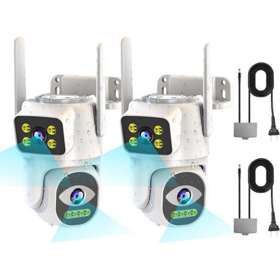 Lens Cameras for ,2.4G/5G PTZ Outdoor Plug-in Camera,Motion ,Night Vision,24/7 Continous Recording,Work With NVR/DVR System,Weather Proof,SD/Cloud Storage