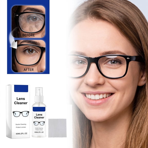 Lens Cleaner Spray, Streak-Free Optical Solution for Eyeglasses and Camera Lenses, 2.03 fl oz